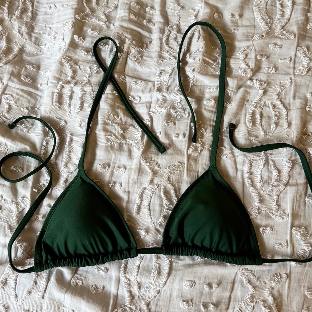 Aerie Size S Dark Green Triangle Bikini Top